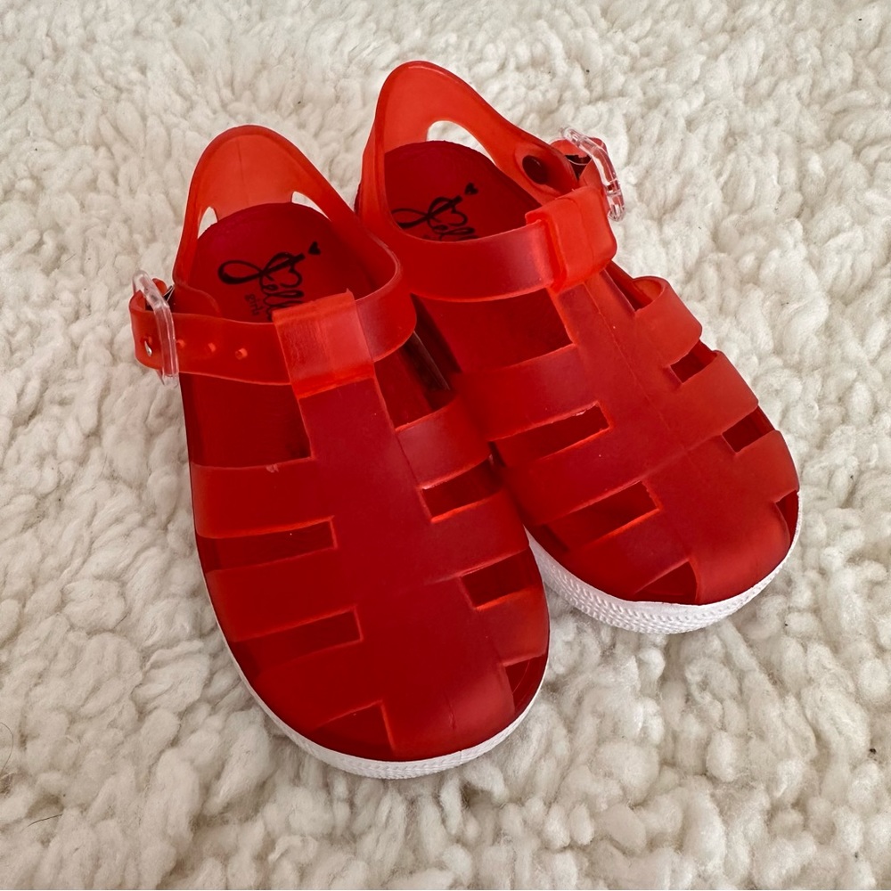 EUC JellyPop Lil Jellybean Red Toddler Girls Sandals [Size: 5]